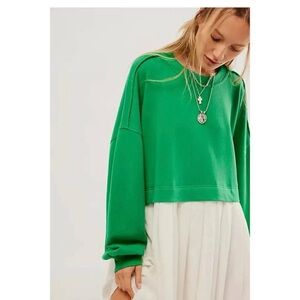 Free People Eleanor Sweatshirt Tunic Dress Oversized Cotton Solid XL NWT